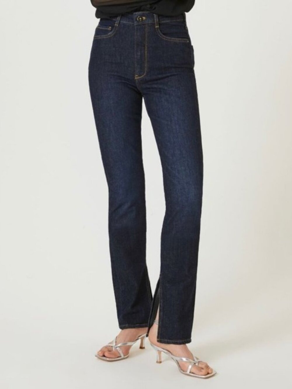 Pilcro The Split Straight Leg Jeans Dark Wash High Rise Anthropologie 29